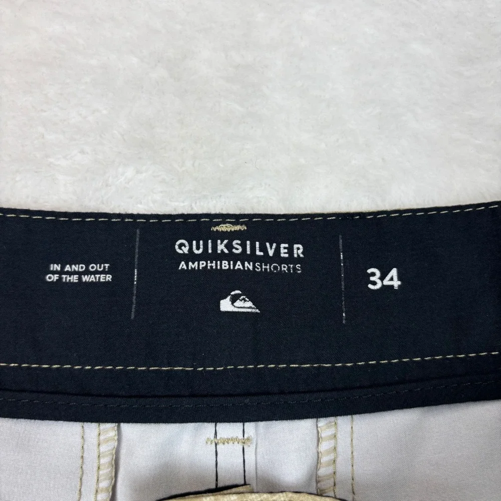 Quiksilver Amphibian Heather Tan Hybrid Boardshorts Mens 34 Chino Walk Shorts